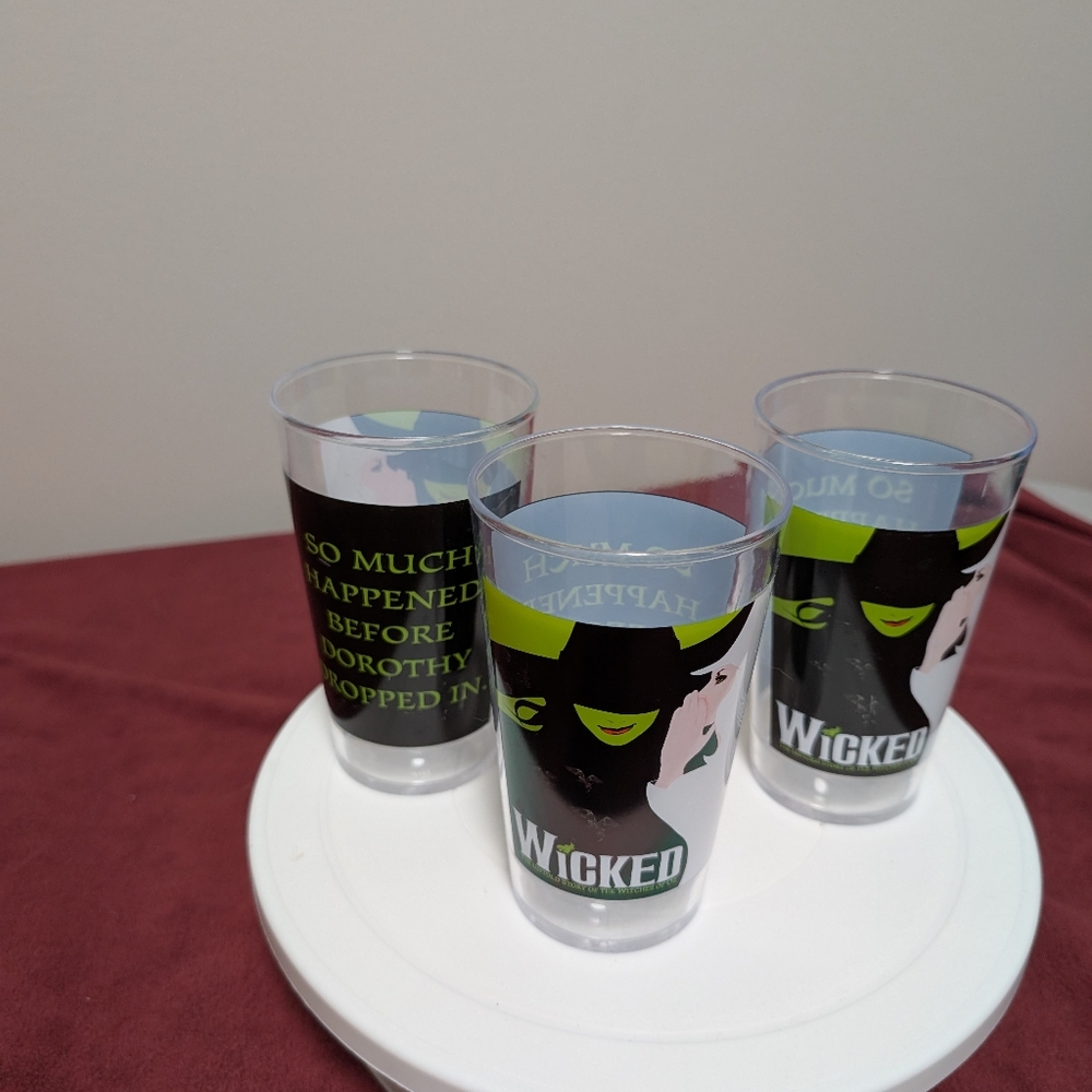 Wicked Musical Collectible Souvenir Plastic Cups Lika Cup Co 16 oz Set of 3
